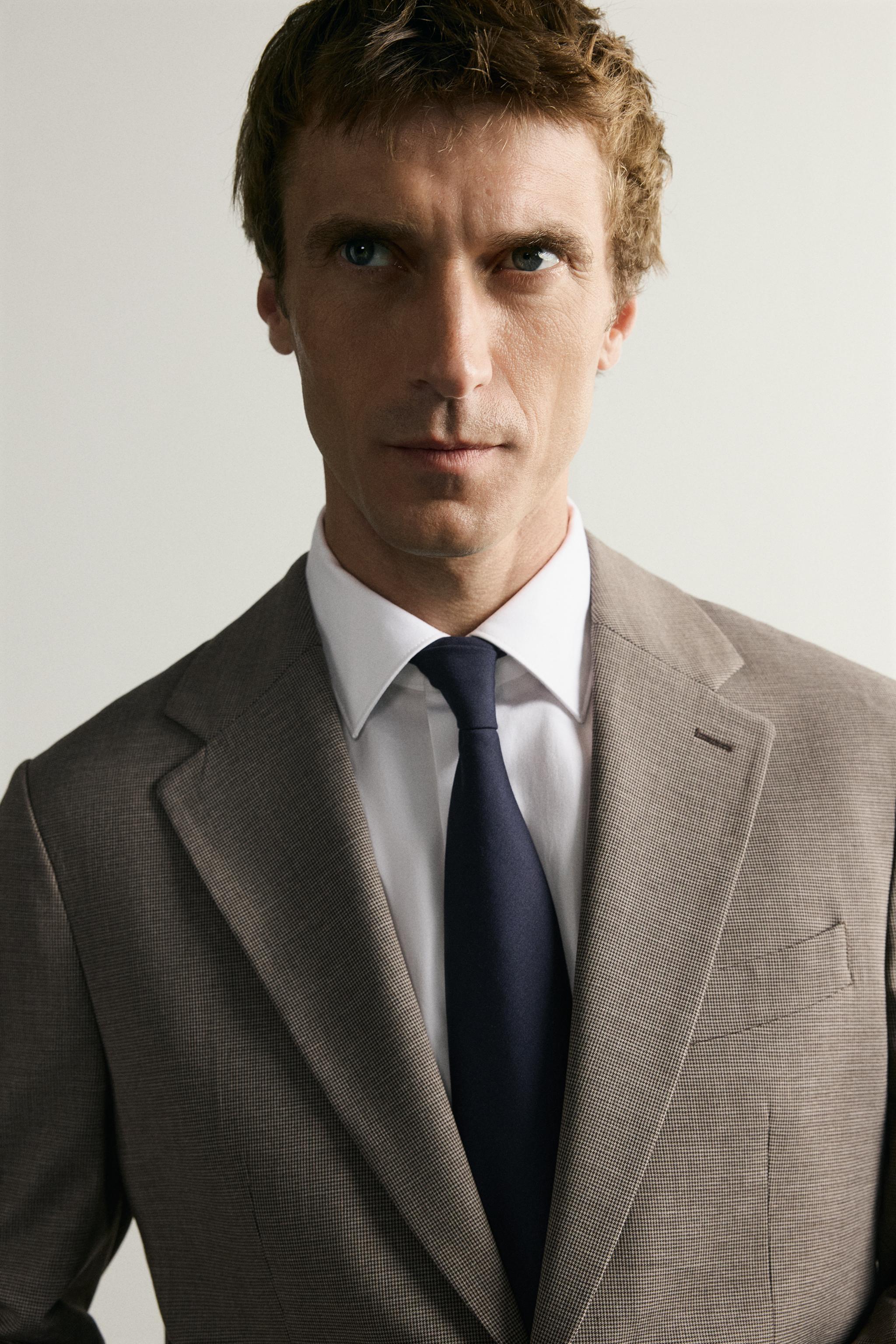 HOUNDSTOOTH REGULAR FIT SUIT BLAZER